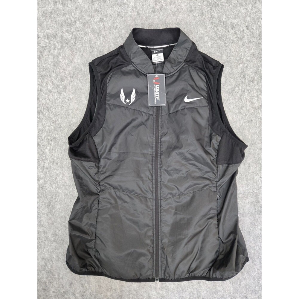 New Nike Women's Polyfill Aeroloft Running Track and Field USATF Vest  Black  XL